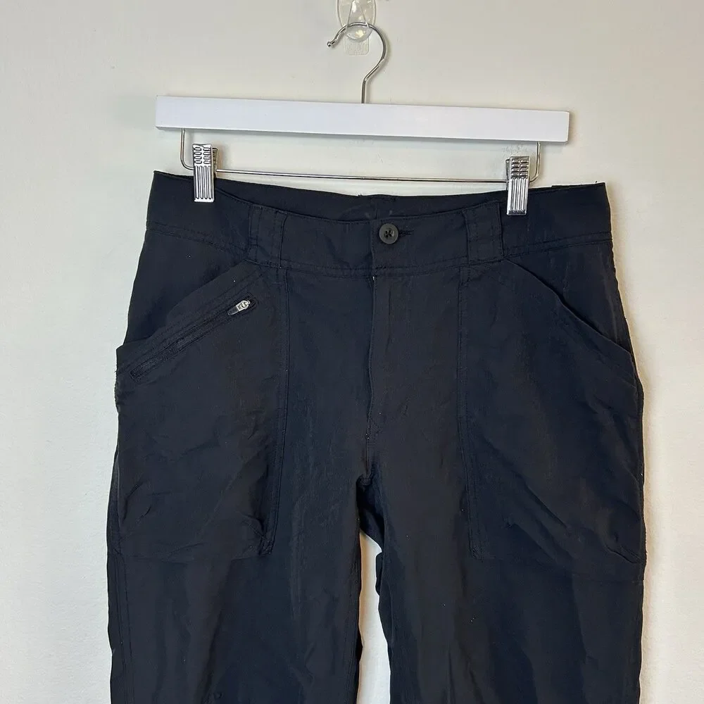 REI Pants Women's 8 Black Nylon UPF 50 Hiking Outdoor Gorpcore Ankle Zip Fishing - Picture 2 of 13
